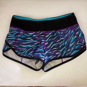 Ivivva Speedy Shorts sz 10 purple zebra